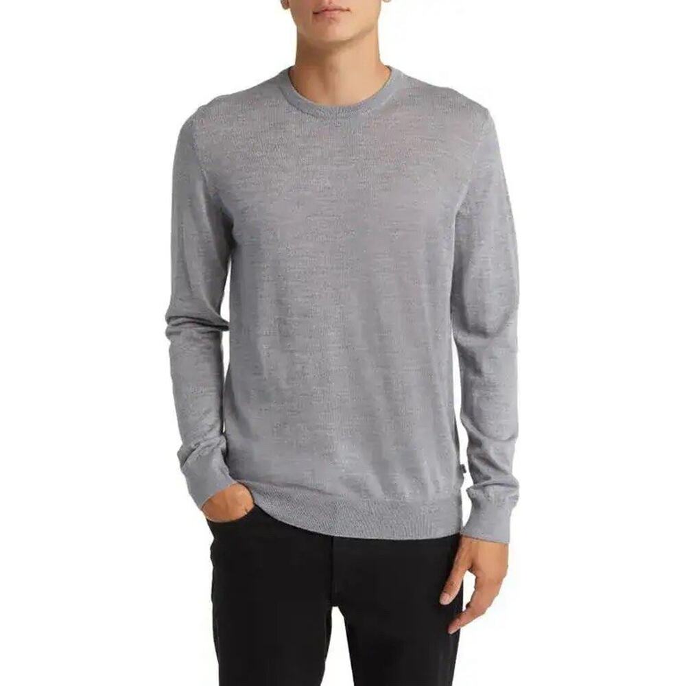 NN07 New Barca Extra Fine Merino Wool Men's Crew Sweater XL Gray Melange Classic
